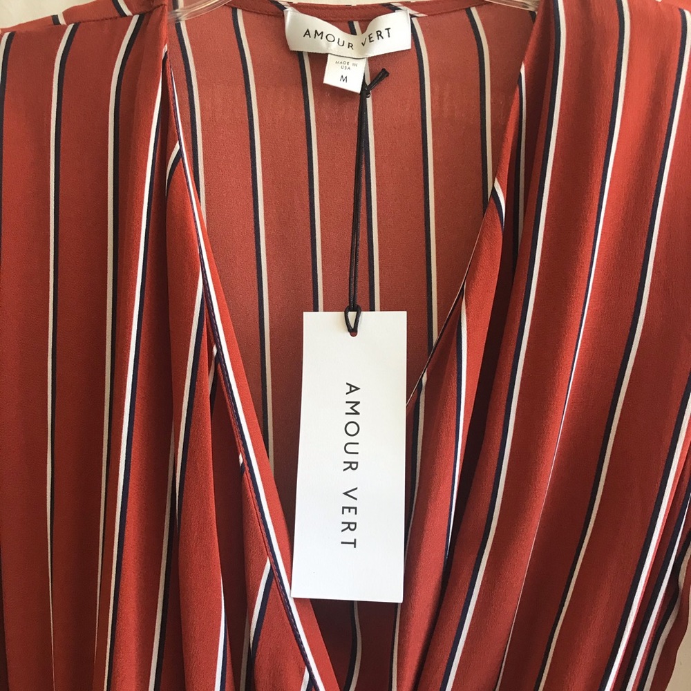 NWT Amour Vert Silk Wrap Dress - Picture 7 of 11